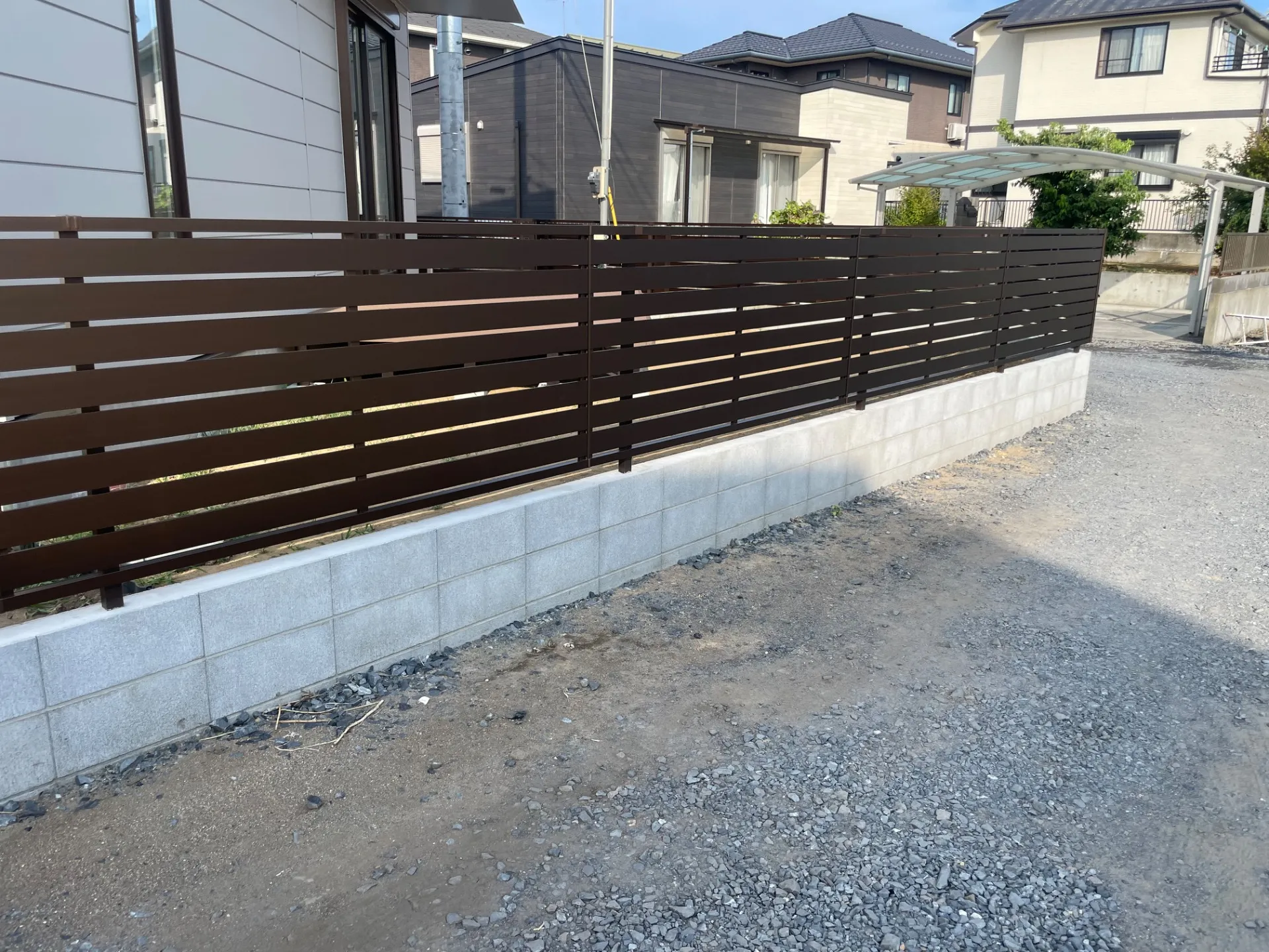 ブロック　フェンス工事