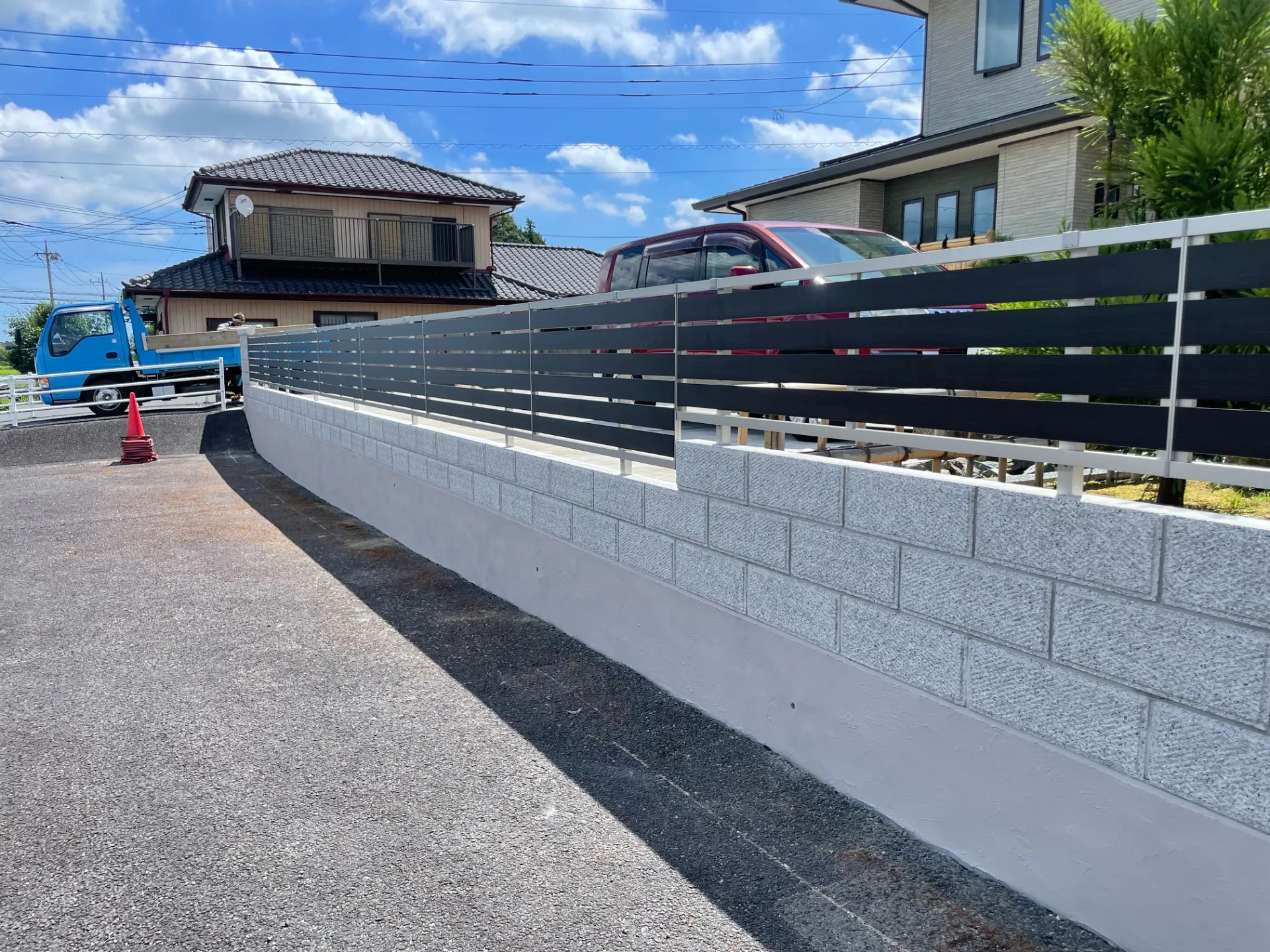 ブロック　フェンス工事